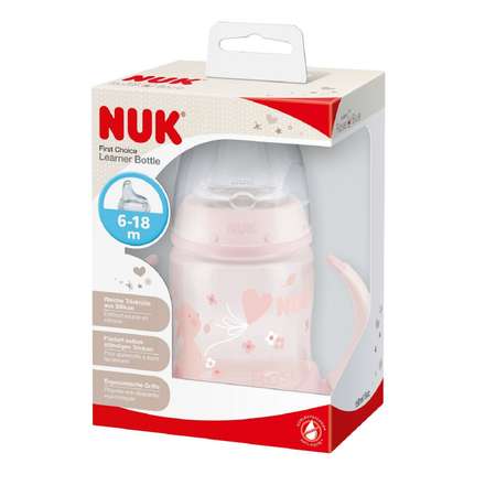 Бутылочка Nuk First Choice Baby Rose с ручками 150мл с 6месяцев 10743820