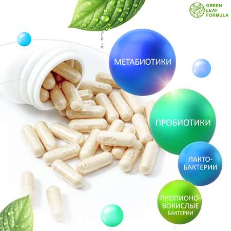 Метабиотик с пробиотиками и пребиотиками Green Leaf Formula для микрофлоры кишечника