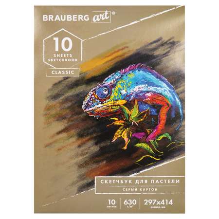 Альбом для рисования Brauberg для пастели картон серый некрашенный 630 г/м2