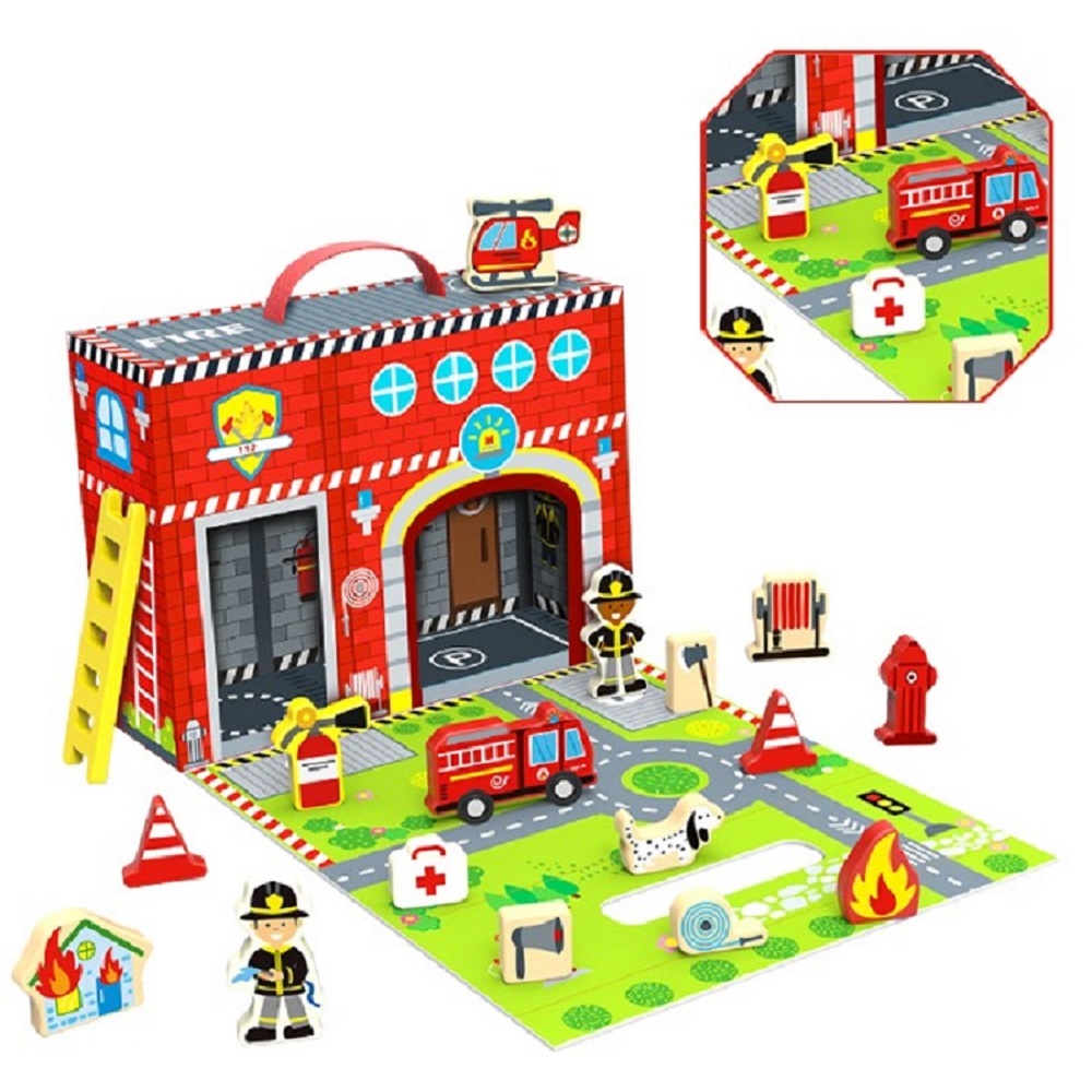 Игровой набор Tooky Toy Чемоданчик Пожарная станция TY203 - фото 2