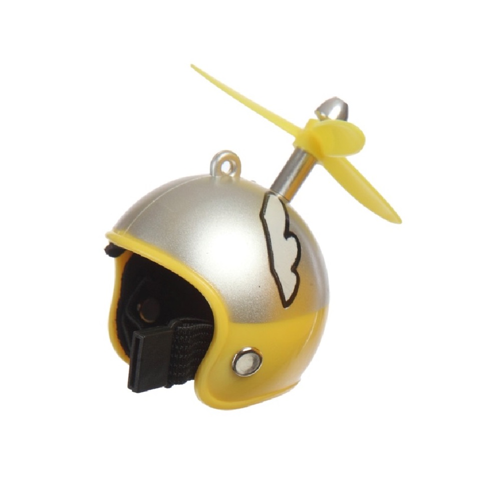 Велосипедный звонок Mobylos Утка в шлеме с пропеллером Серебряный - фото 2