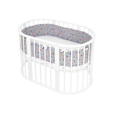 Бортики в кроватку Lemony kids Space 2 части по 180 см Серый