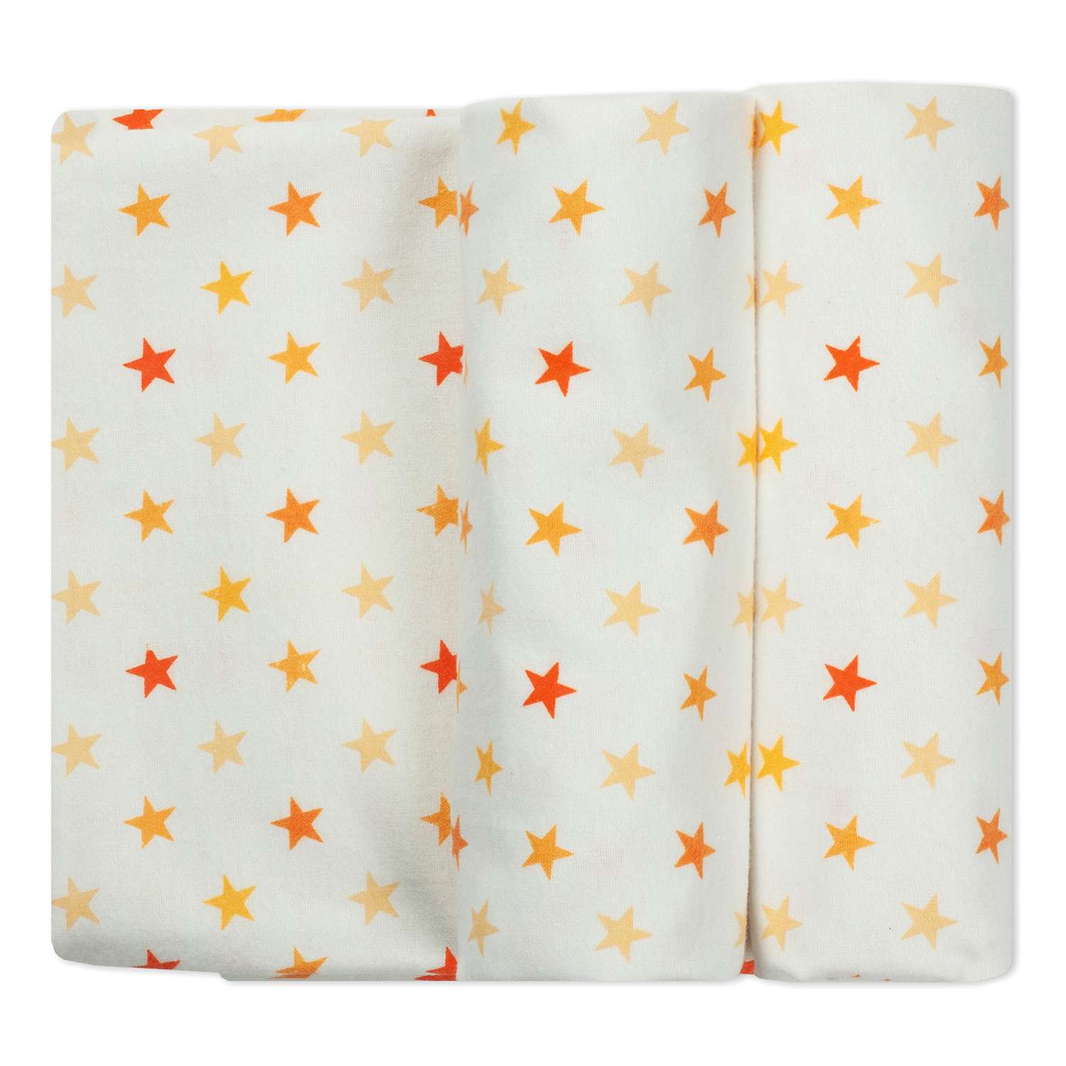 Пеленки фланелевые Чудо-чадо для новорожденных «Тренды» 85х120см Звезды оранжевые 2 шт - фото 1