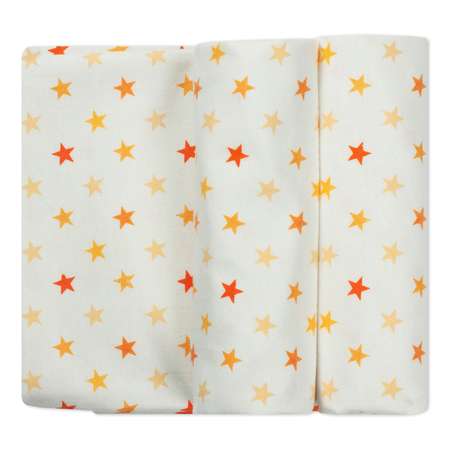 Пеленки фланелевые Чудо-чадо для новорожденных «Тренды» 85х120см Звезды оранжевые 2 шт