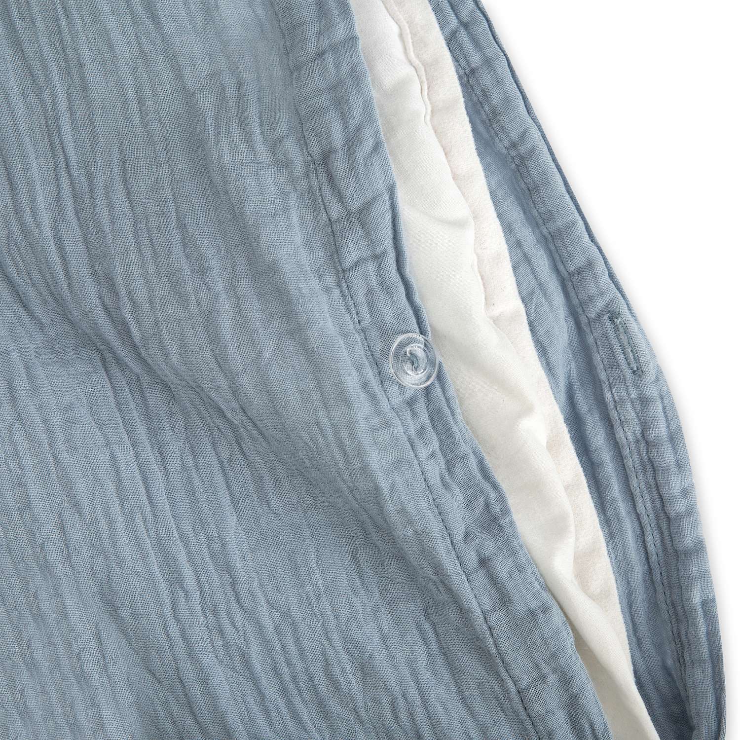 Комплект постельного белья LUKNO Муслиновое полутороспальное голубой 3 предмета - фото 4