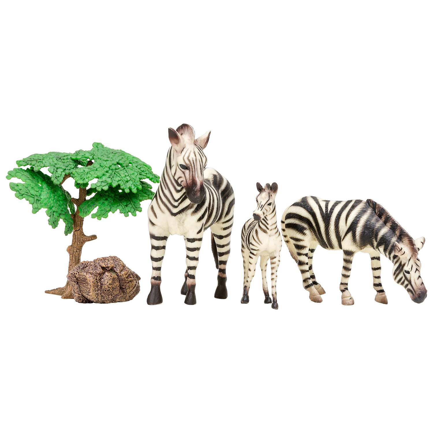 Набор фигурок Masai Mara Мир диких животных Семья зебр 5 предметов - фото 8