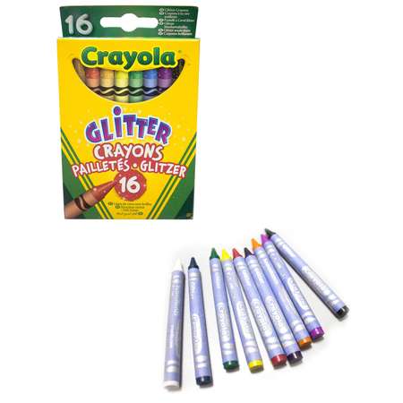 Восковые мелки Crayola с блестками 16 шт