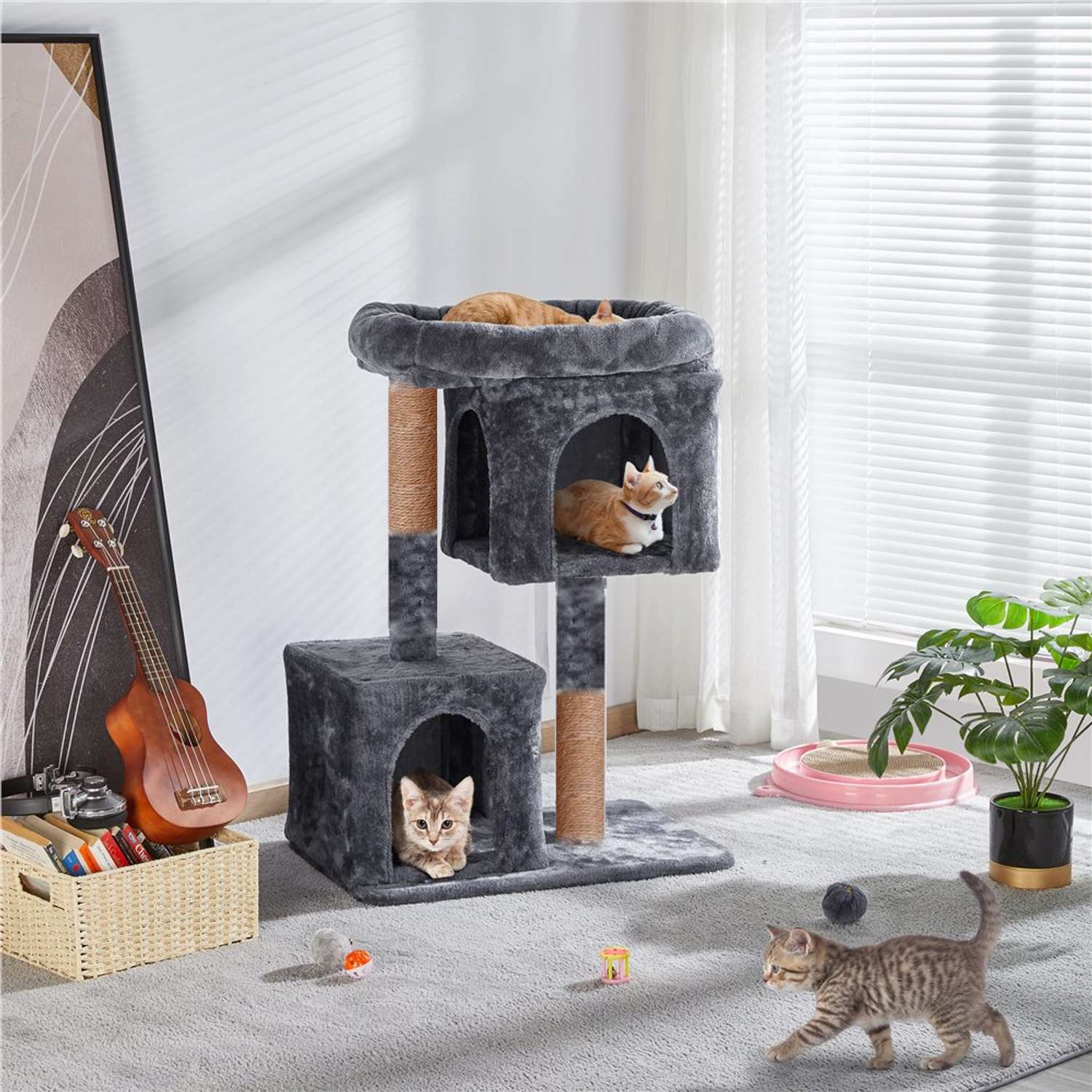 Когтеточка для кошек с домиком БРИСИ Черный - фото 2