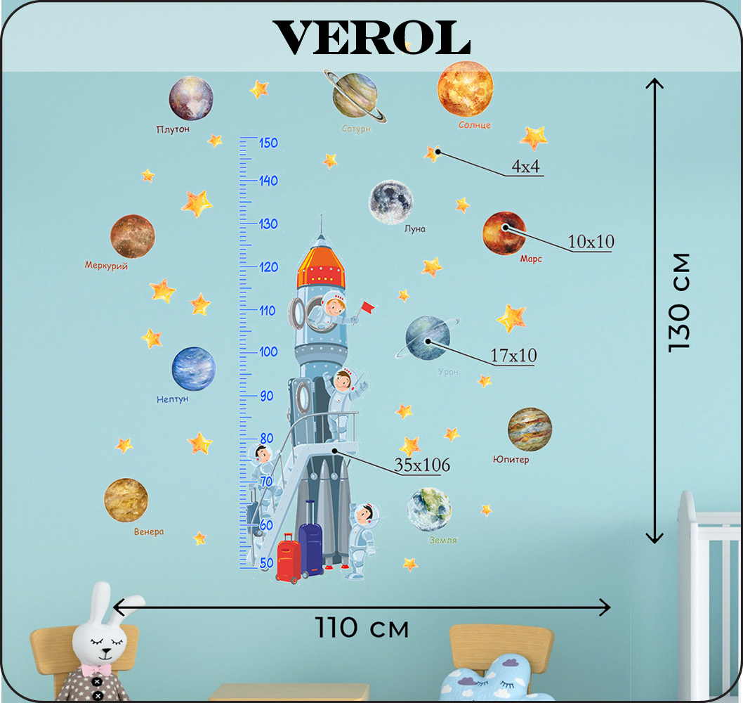 Наклейки интерьерные VEROL Ростомер Ракета - фото 3