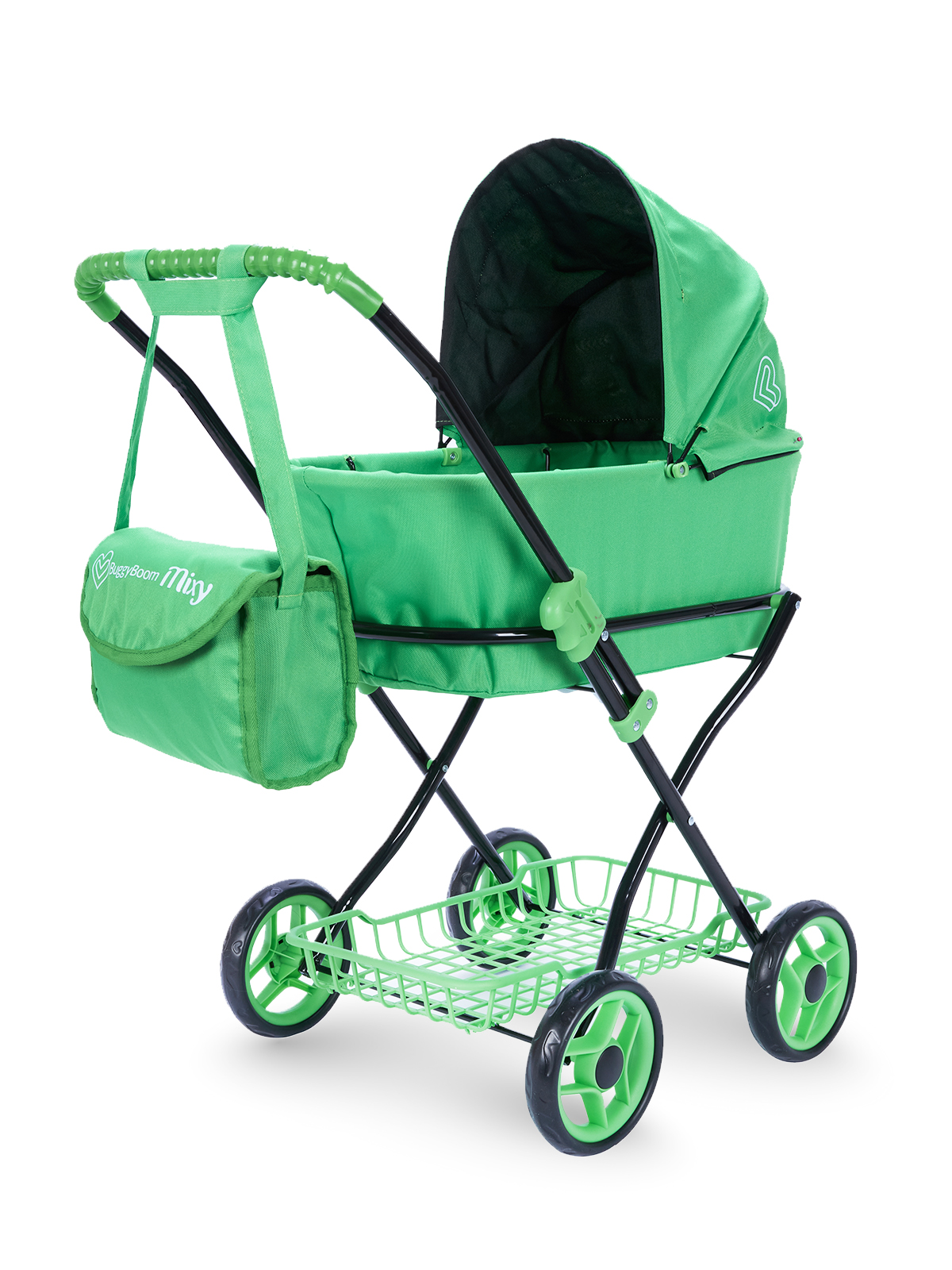 Коляска для кукол классическая Buggy Boom люлька зеленая 8019-0675 - фото 1