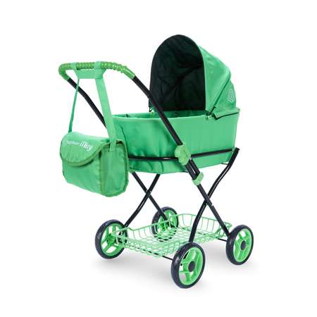 Коляска для кукол классическая Buggy Boom люлька зеленая