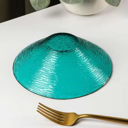 Салатник Sima-Land стеклянный «Фьюжн» 300 мл d=16 см цвет изумрудный