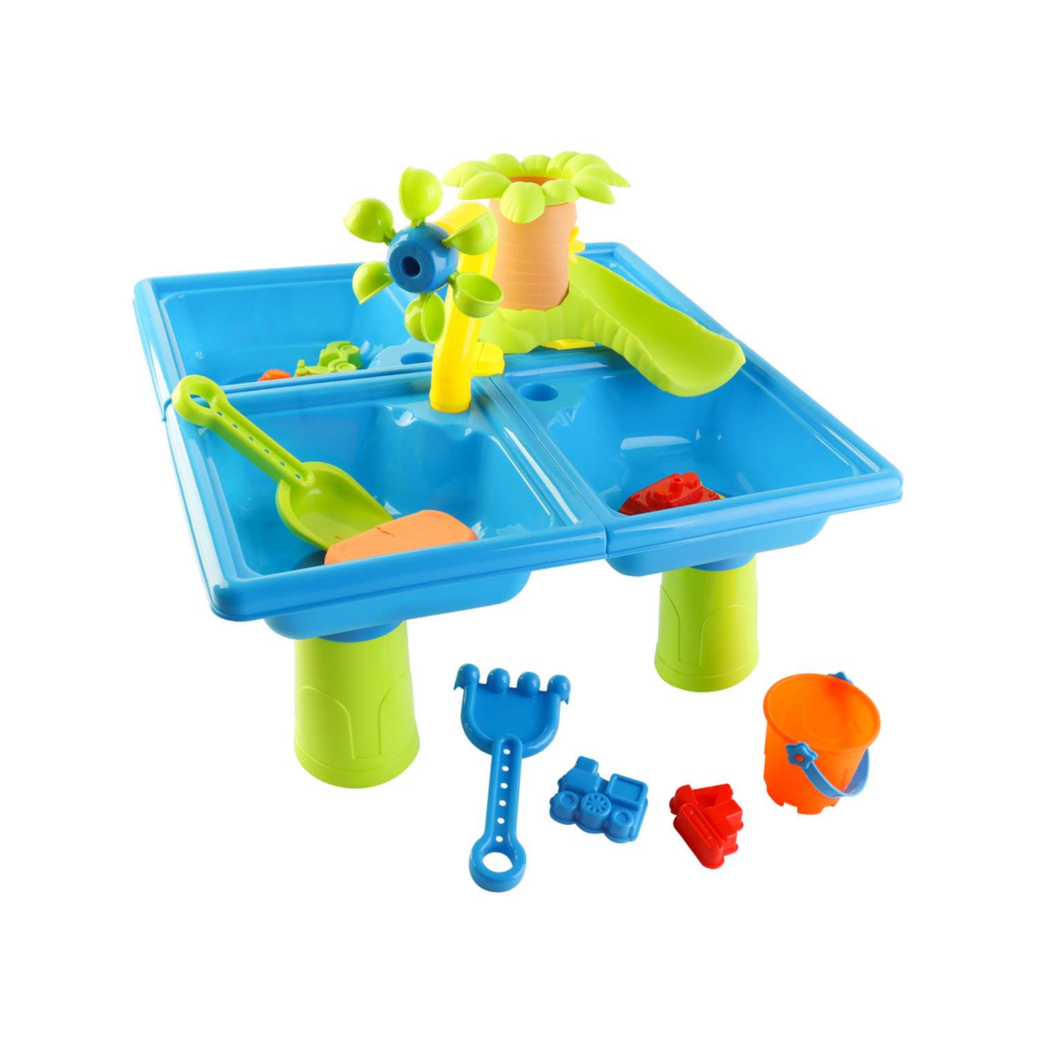 Стол для игр с песком и водой Hualian Toys Две водяные вертушки 44х44х38 см - фото 1