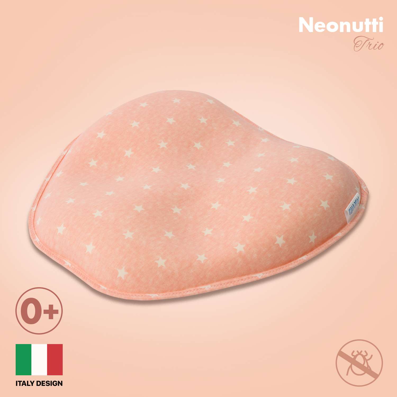 Подушка для новорожденного Nuovita Neonutti Trio Dipinto Звезды розовая - фото 2