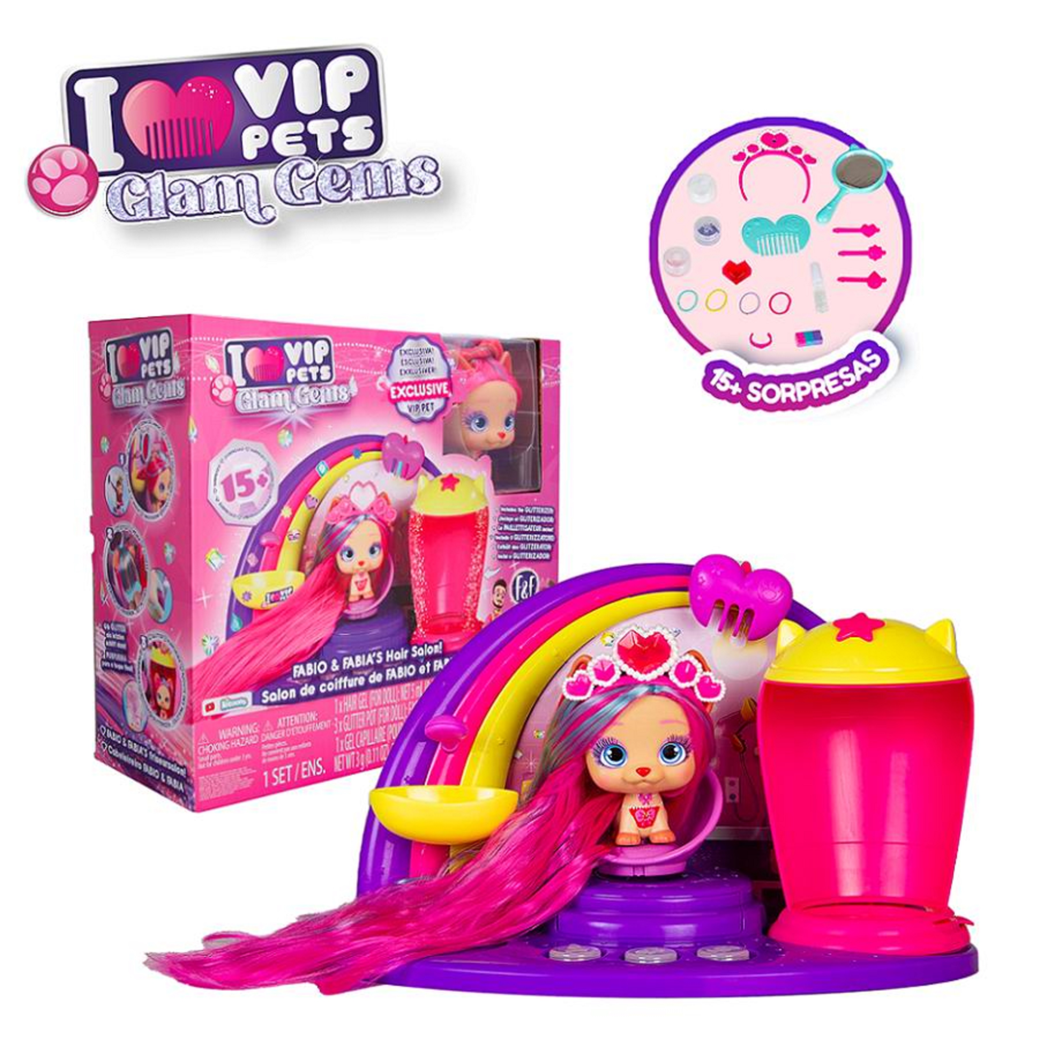 Игровой набор vip pets IMC TOYS Салон красоты Фабио и Фабии glam gems  купить по цене 7469 ₽ в интернет-магазине Детский мир