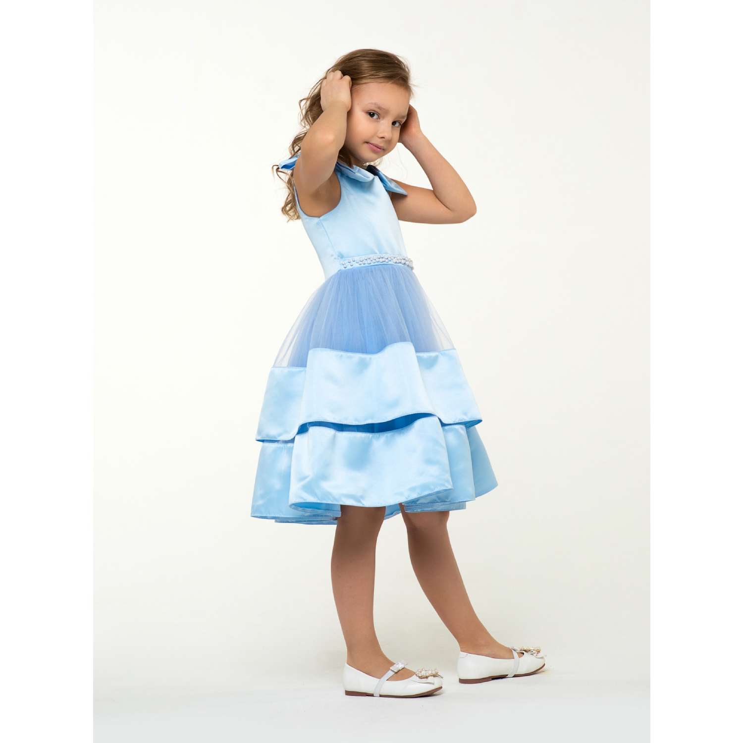 Платье нарядное LisaWeta D-004-22 голубой - фото 2