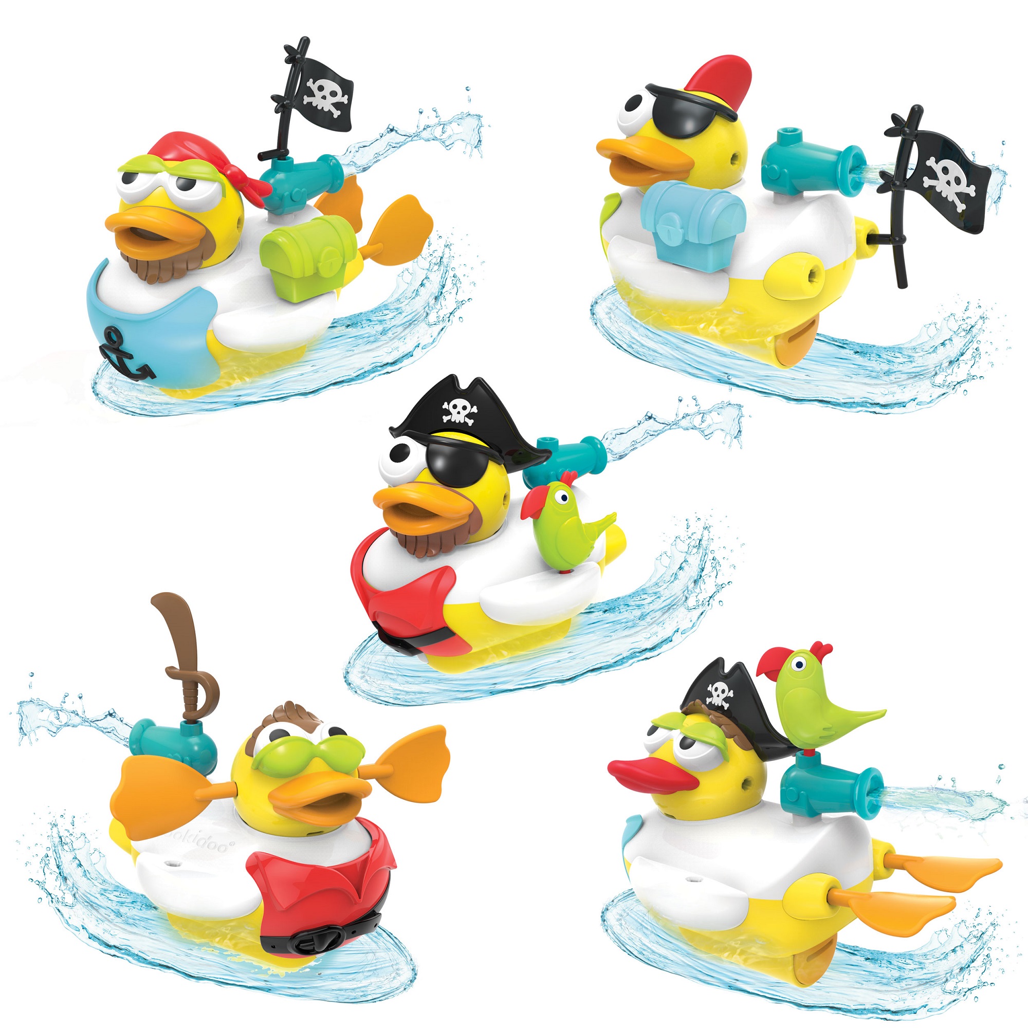 Игрушка для ванны Yookidoo Утка-пират с водометом и аксессуарами - фото 3