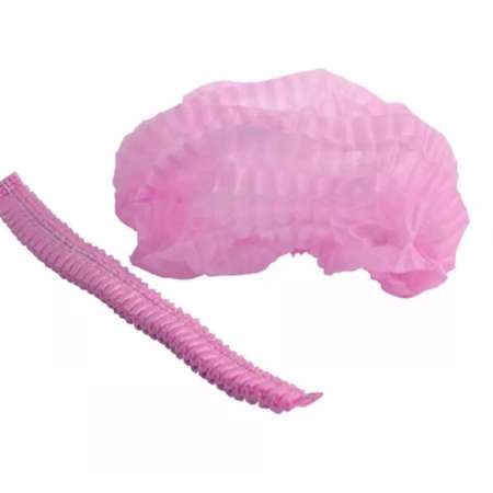 Шапочка шарлотка Чистовье одноразовая медицинская из спанбонда розовая 50 штук