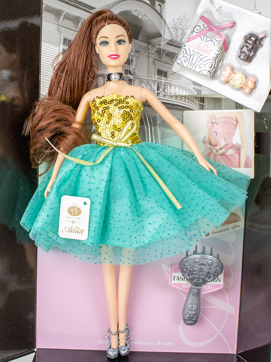 Кукла в платье Story Game WX102-2/коричневый WX102-2/коричневый - фото 1