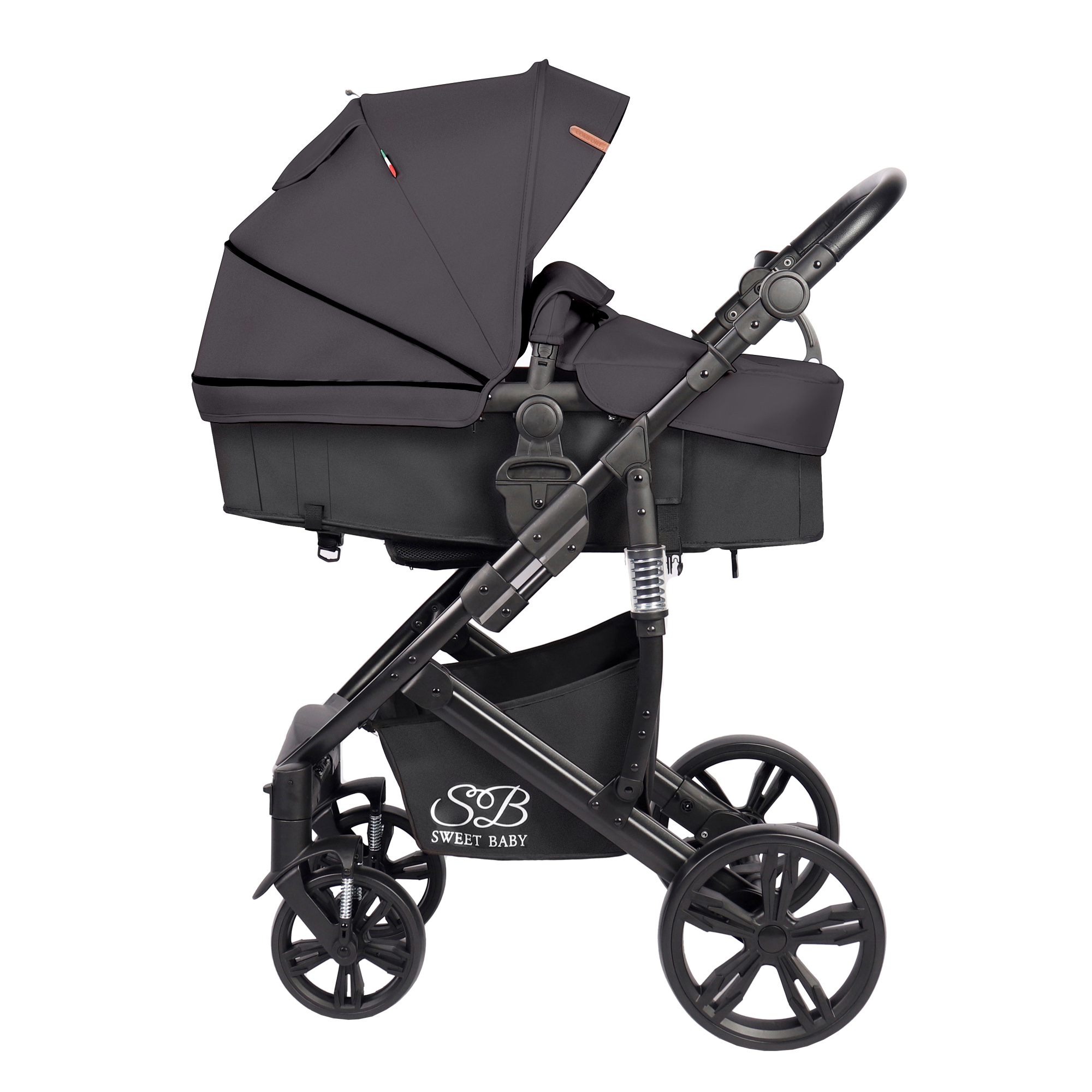 Коляска-трансформер 2 в 1 Sweet Baby Comfort black grey купить по цене  15047 ₽ в интернет-магазине Детский мир