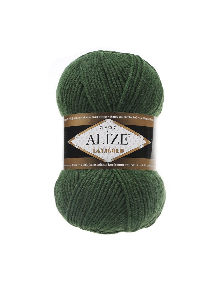 Пряжа Alize полушерстяная мягкая тонкая теплая Lanagold 100 гр 240 м 5 мотков 118 темно-зеленый - фото 6