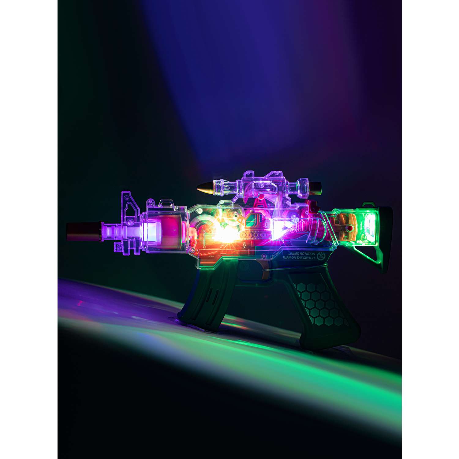 Игрушечное оружие Маленький Воин Автомат на батарейках Свет Звук Подвижные детали Цвет бирюзовый - фото 8