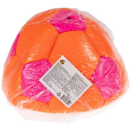 Мяч футбольный 1TOY размер 5 оранжевый с розовым