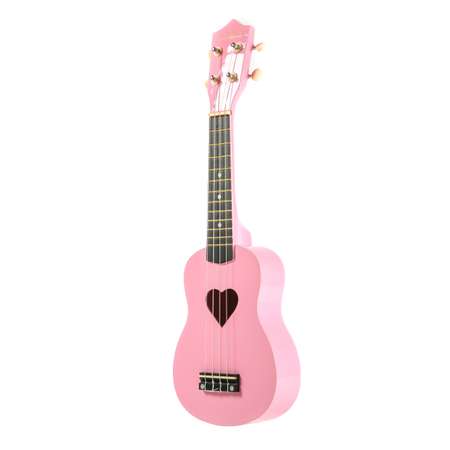 Детская гитара сердце Belucci Укулеле сопрано B21-11 Heart Light Pink