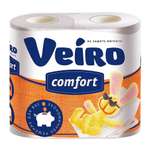 Туалетная бумага Veiro Comfort белая 2-х слойная 4 рулона