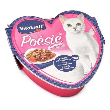 Корм влажный для кошек Vitakraft Poesie 85г сайда-паста в томатном соусе взрослых