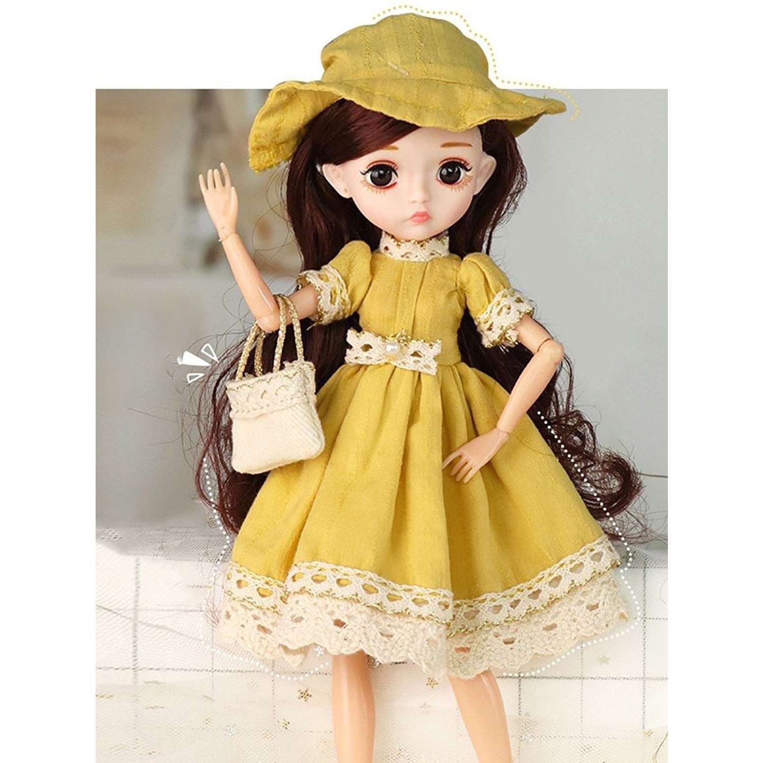 Кукла шарнирная 26 см Soul Sister с набором аксессуаров и одежды в подарочной коробке YW-DOLL26-05/желтый - фото 2
