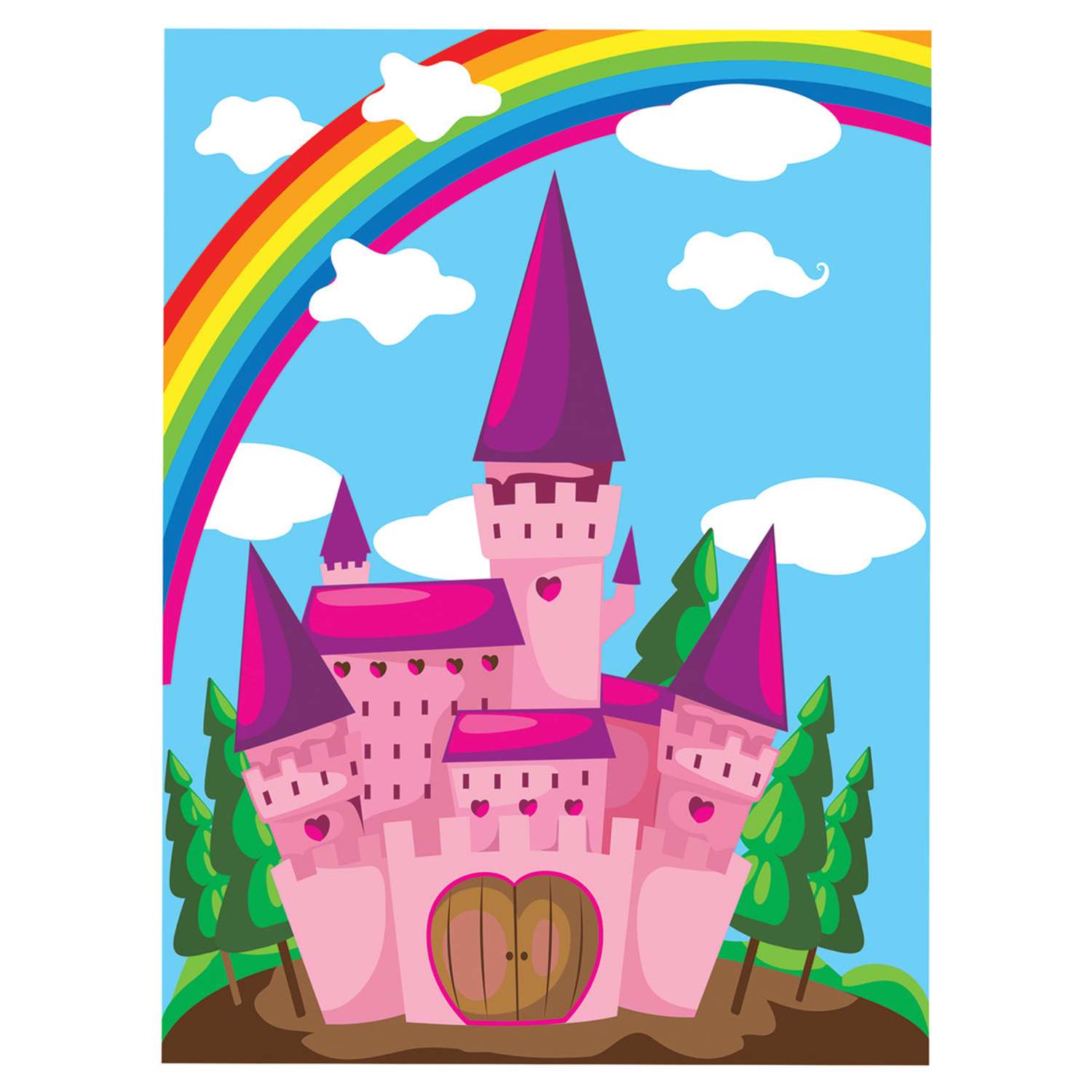 Раскраска по номерам Юнландия Замок А5 с акриловыми красками на картоне кисть - фото 2