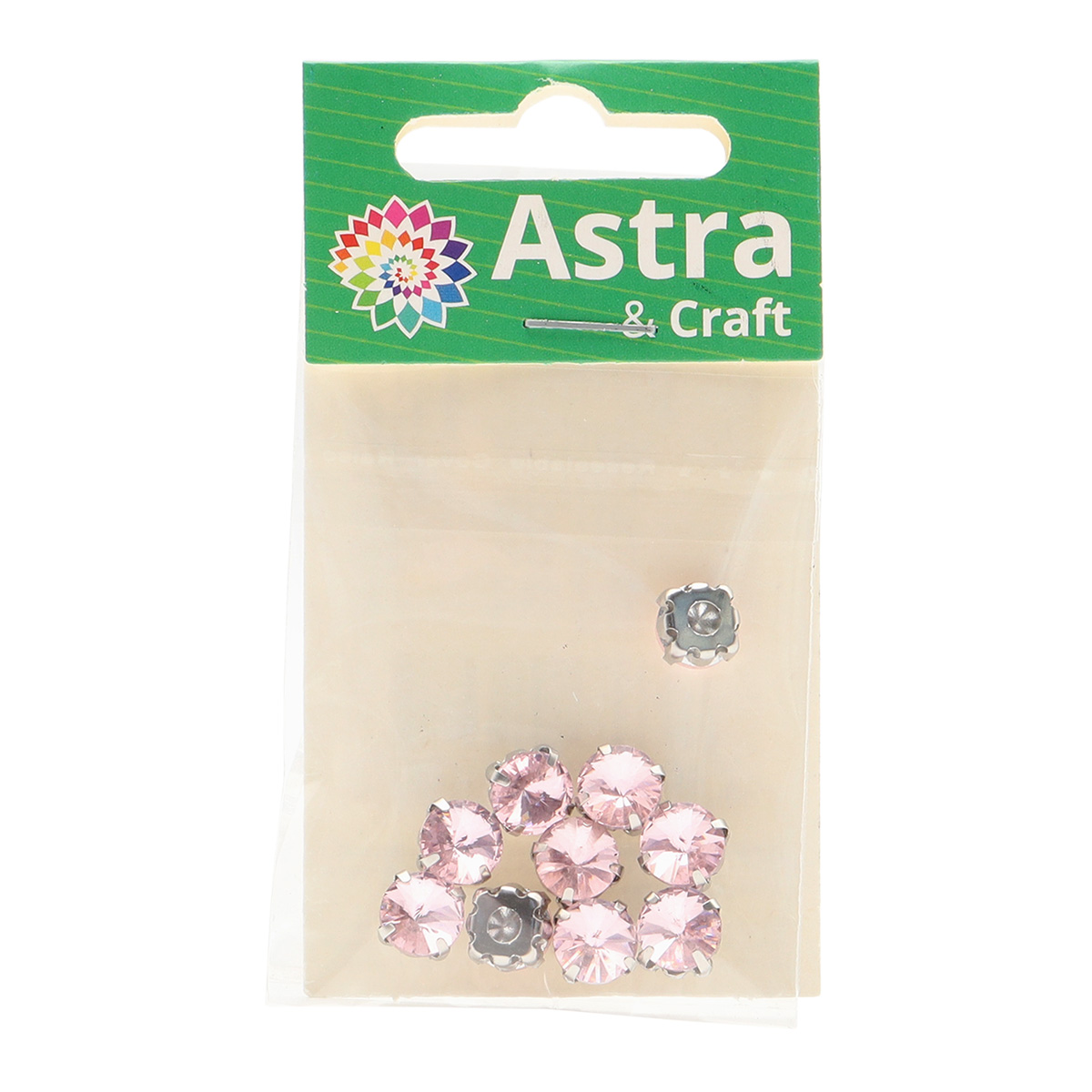Хрустальные стразы Astra Craft в цапах круглой формы для творчества и рукоделия 8 мм 10 шт розовый - фото 3