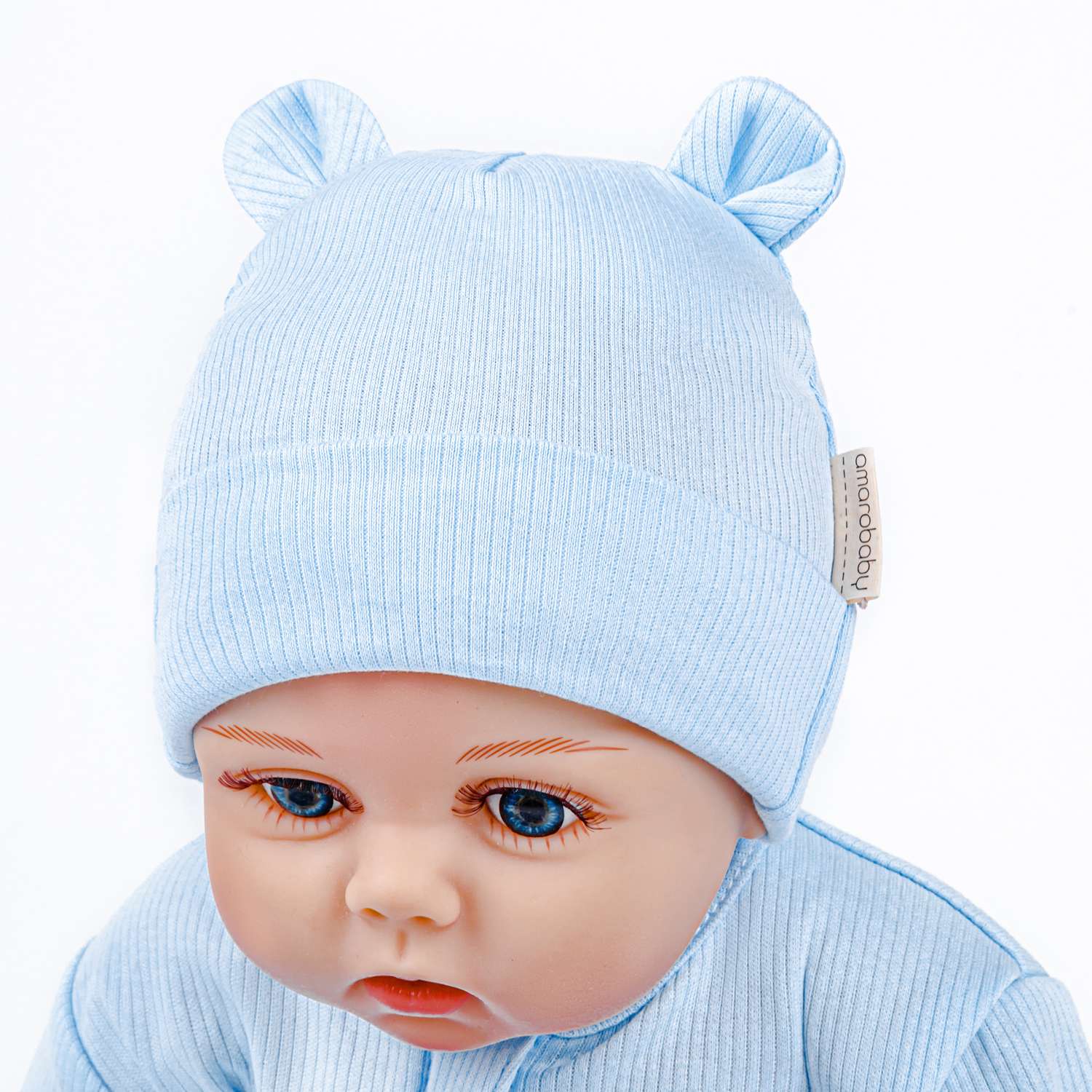 Шапка AmaroBaby цвет голубой страна производства Россия AB-OD22-NE16FBe/19  купить по цене 411 ₽ в интернет-магазине Детский мир