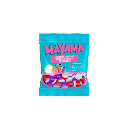 Мармелад Маяма с желейной начинкой со вкусом черники и малины со сливками 13 пачек по 70 грамм