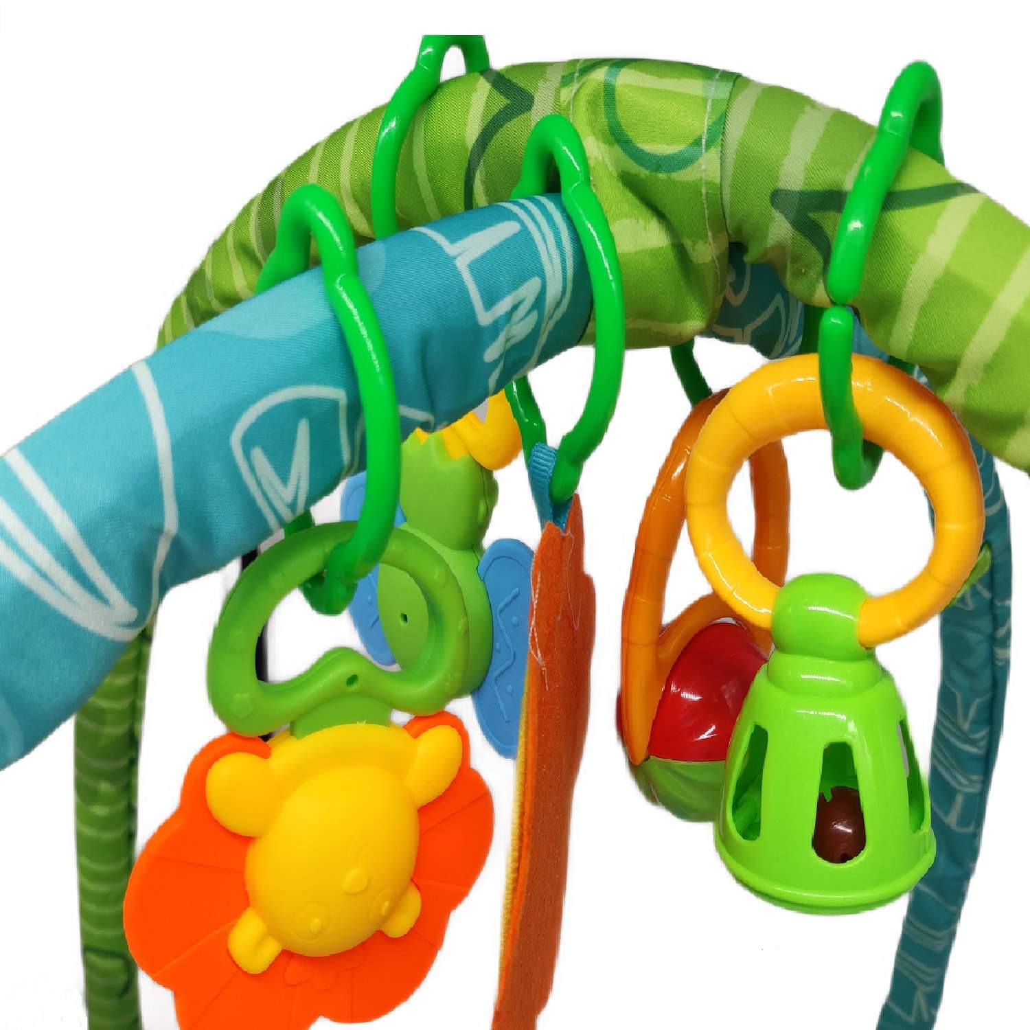 Коврик мягкий для малышей S+S TOYS с подвесными погремушками 2299016 - фото 8