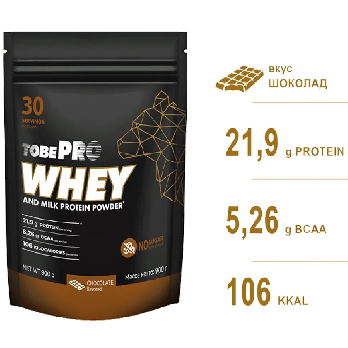 Сывороточный протеин Иван-поле TOBEPRO WHEY Шоколад 900 г 30 порций - фото 2