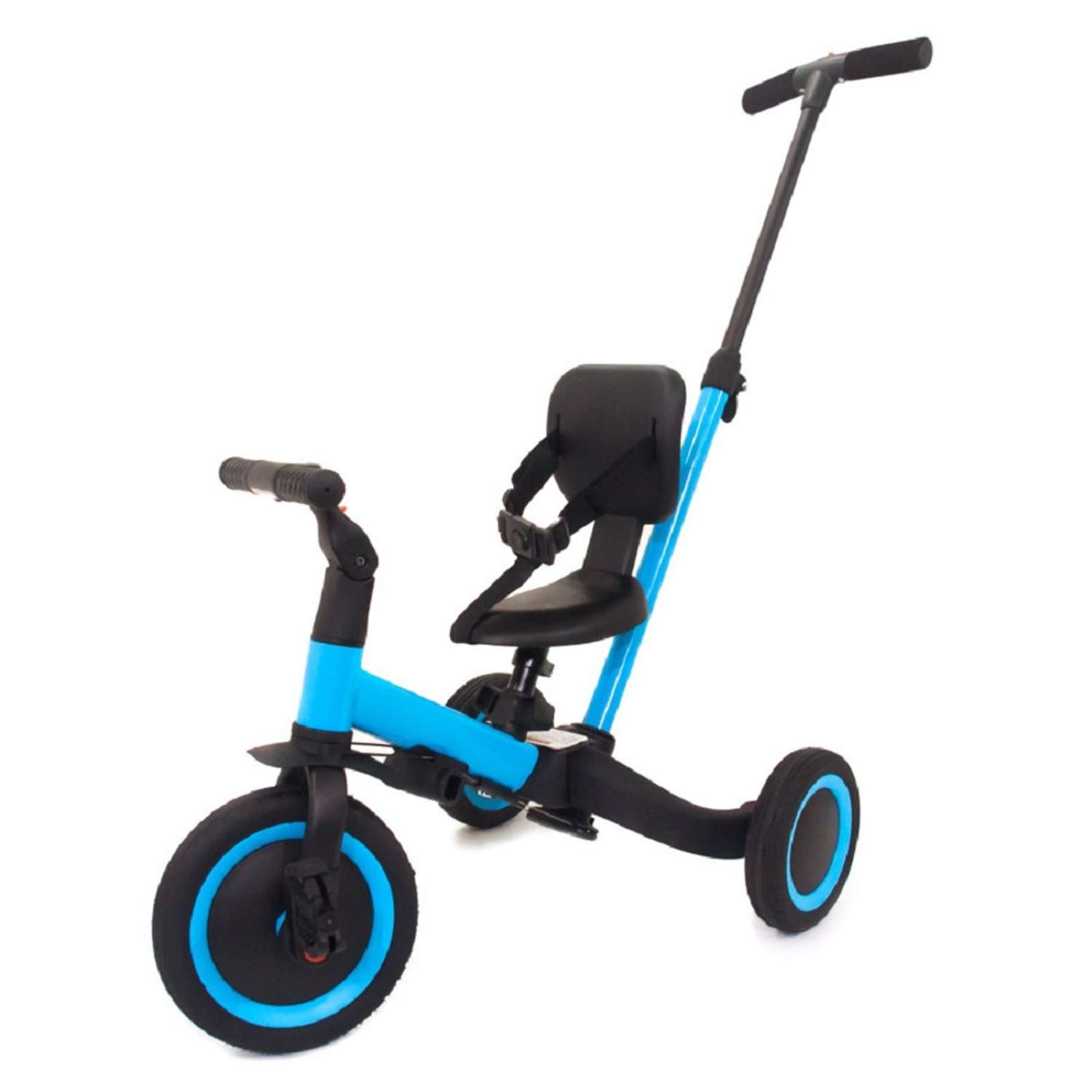 Беговел-велосипед R-Wings детский 4в1 с родительской ручкой синий - фото 7