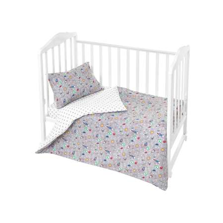 Комплект постельного белья Lemony kids Space Серый 3 предмета