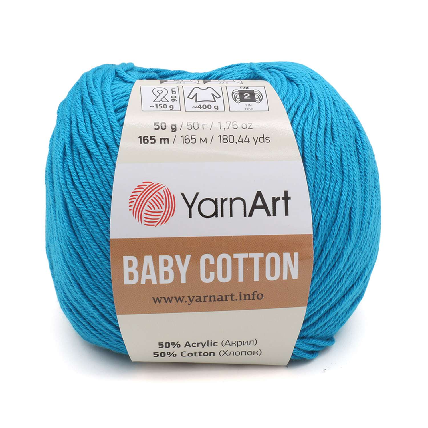 Пряжа для вязания YarnArt Baby Cotton 50гр 165 м хлопок акрил детская 10 мотков 458 темно-голубой - фото 6