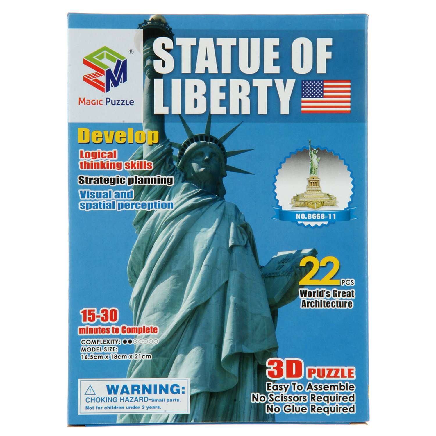 3D пазл Veld Co Мировая архитектура Статуя Свободы 22 детали - фото 1