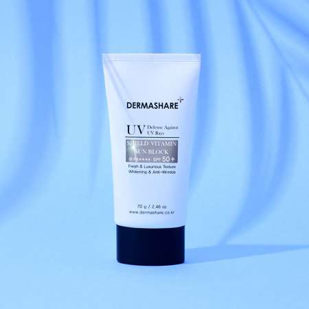 Солнцезащитная эмульсия DERMASHARE SPF 50+ для лица и тела улучшает тон и придает сияние против ожогов и пигментации 70 г