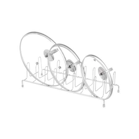 Держатель-подставка El Casa для крышек 33х13.5х8.5 см серебристый