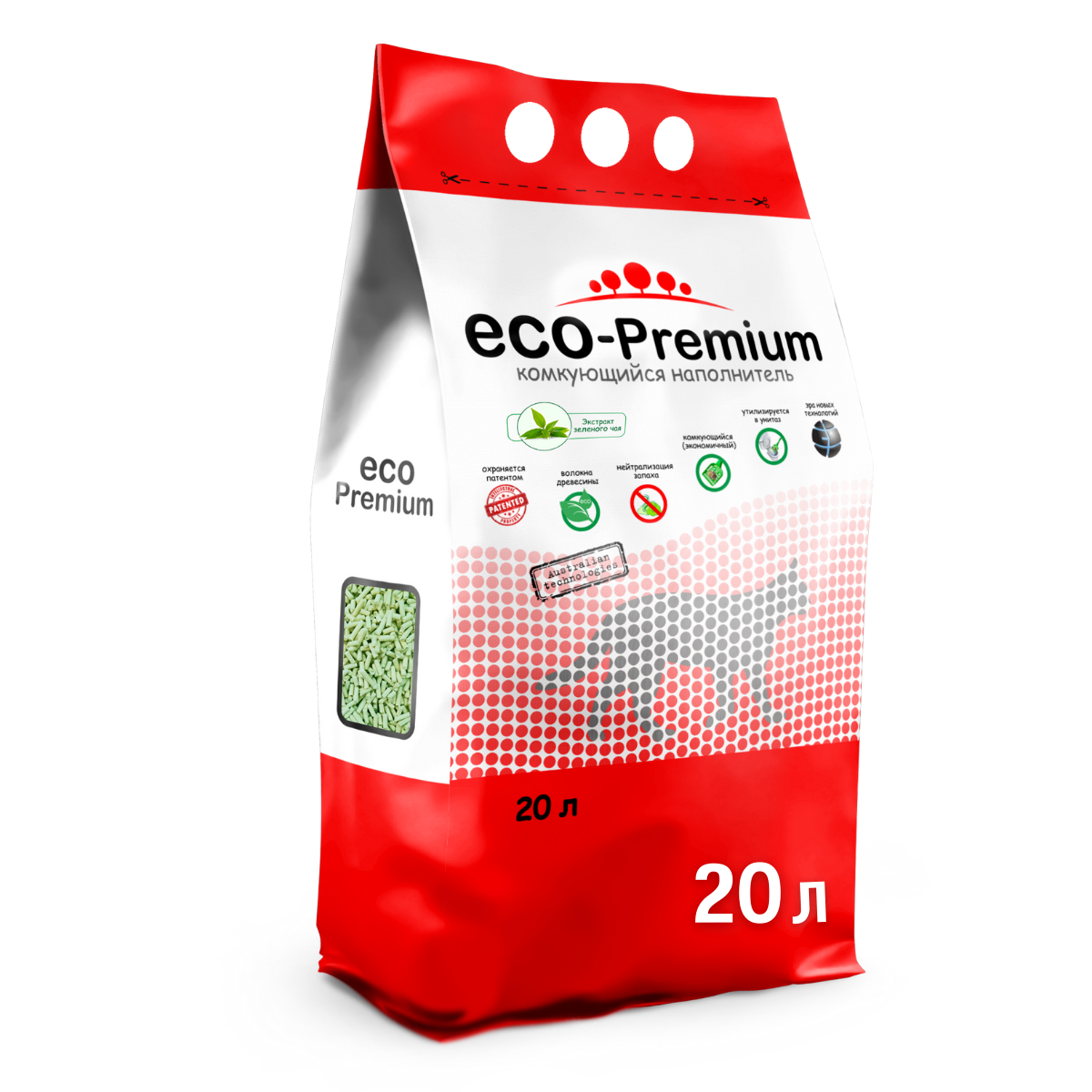 Наполнитель ECO-Premium л комкующийся, древесный - фото 1