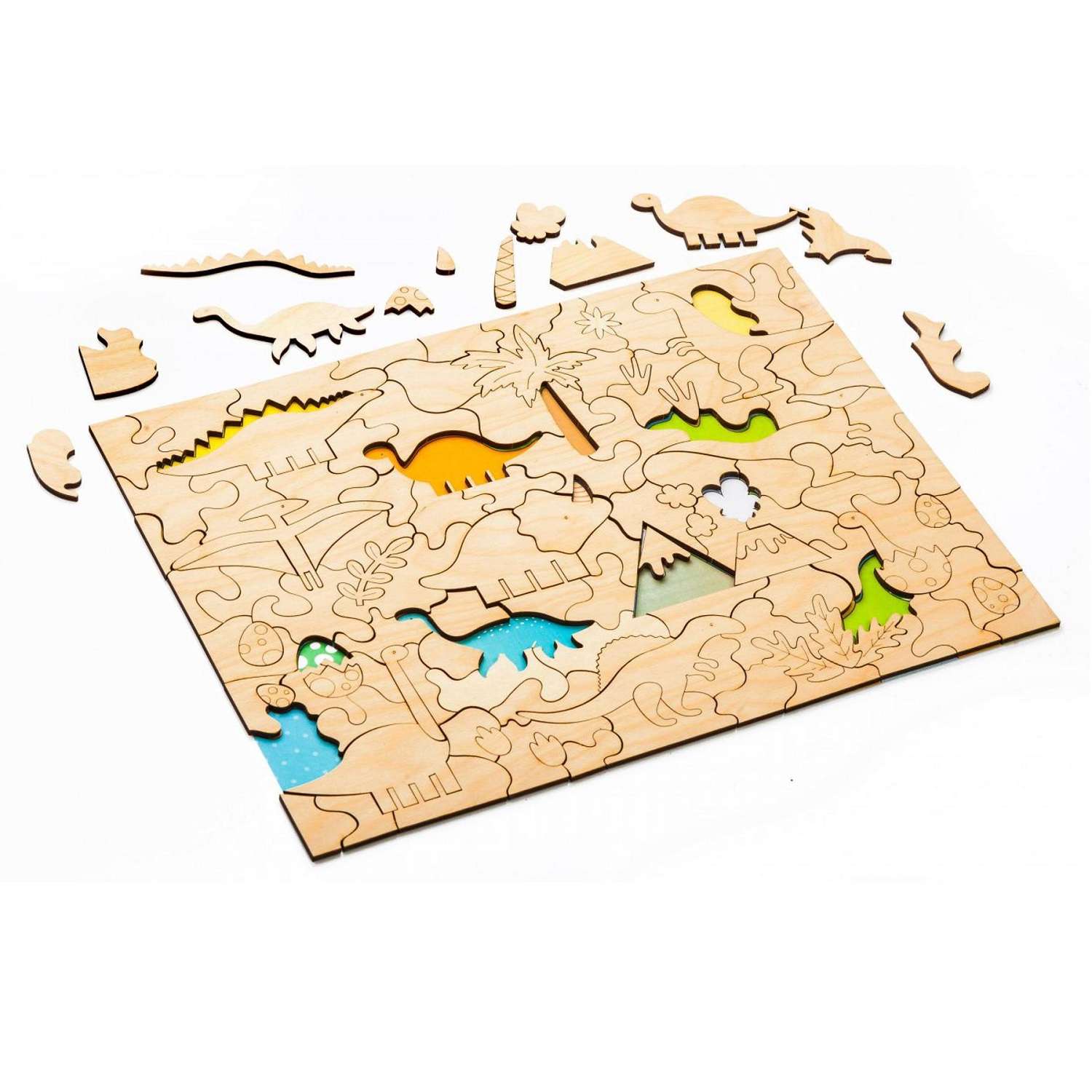 Мозаика раскраска развивающая Bradex деревянная Динозавры - фото 1