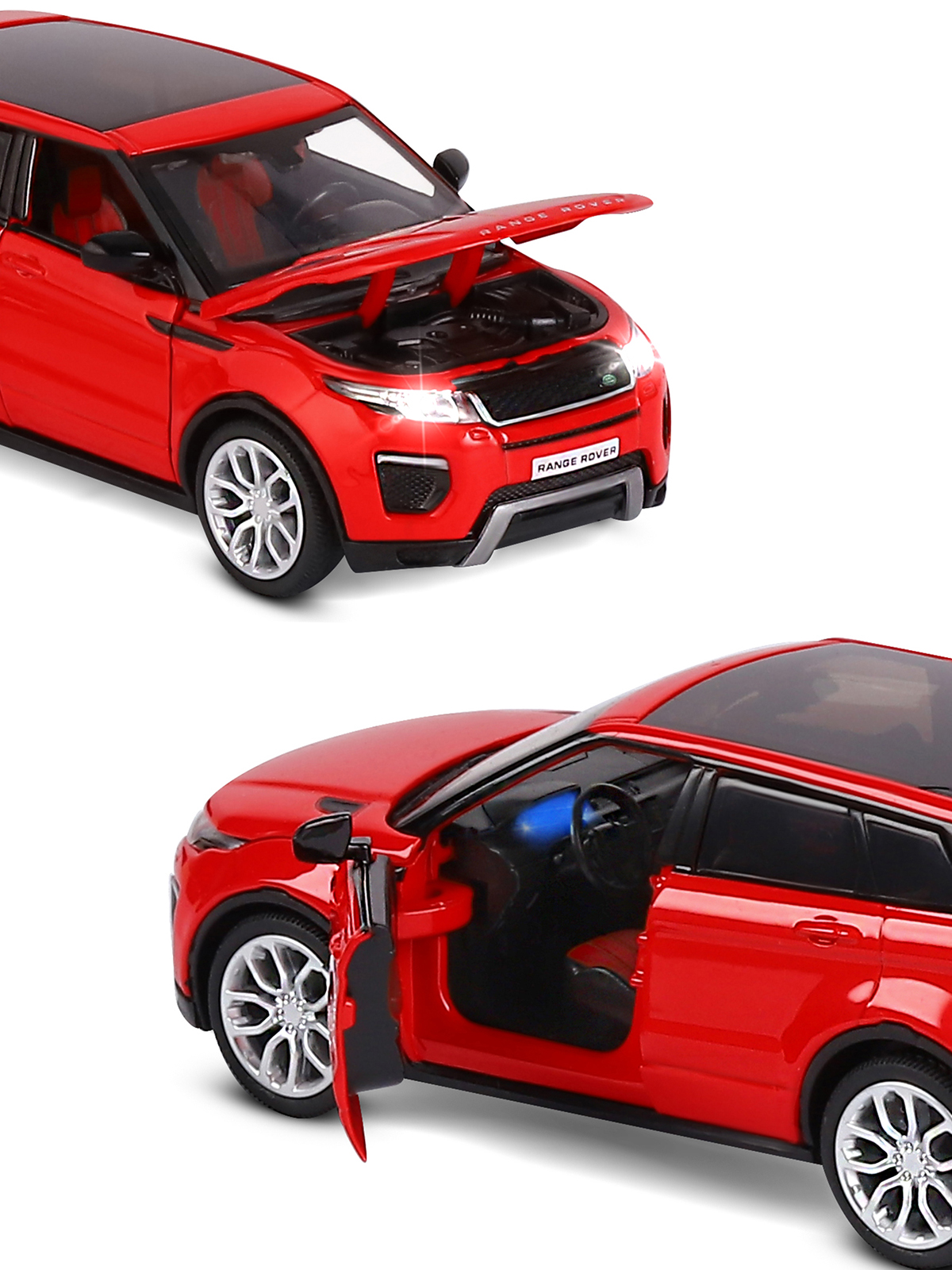 Внедорожник АВТОпанорама Land Rover Range Rover Evoque HSE 1:32 красный JB1251328 - фото 8