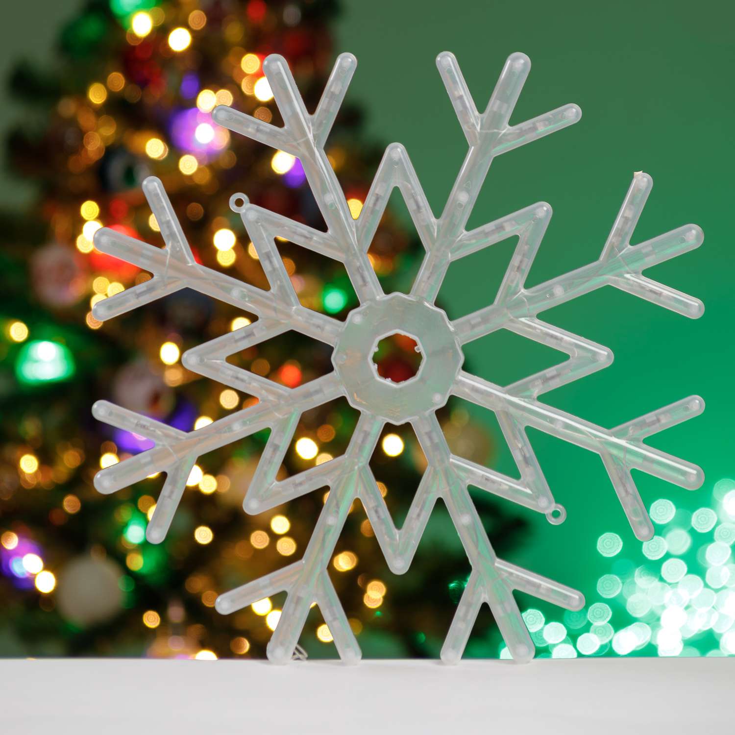Фигура декоративная BABY STYLE Снежинка прозрачный мультиколор диод 40 см - фото 1