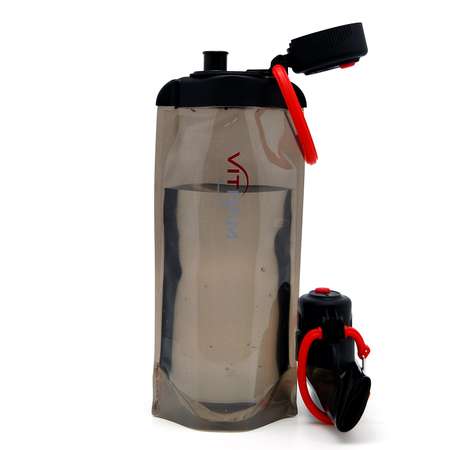 Бутылка для воды складная VITDAM МП черная 700мл B070BKS