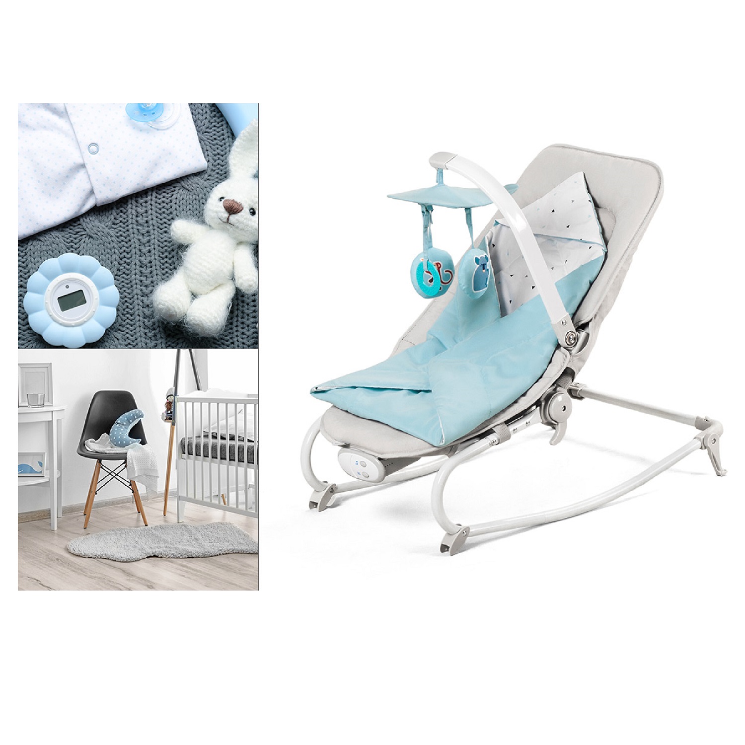 Шезлонг Kinderkraft Felio Light Blue - фото 13