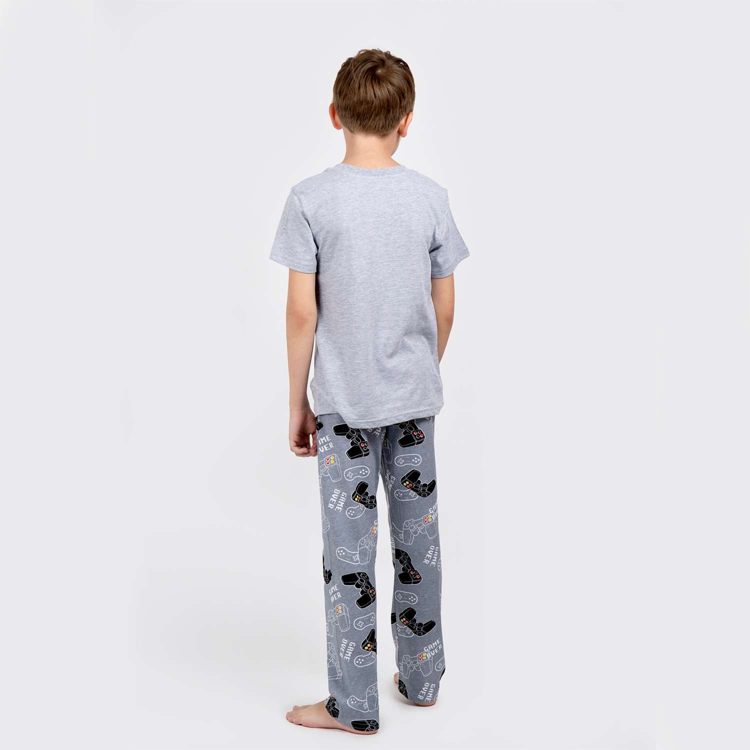 Пижама MOR TS9-4-7181/серый-меланж-серо-черный - фото 3
